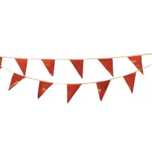 Cortina Pennants, Vinyl, 9 in x 12 in, Red, 60 ft String, 03-400-60