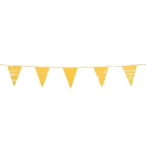 Cortina Pennants, Vinyl, 9 in x 12 in, Yellow, 100 ft String, 03-405