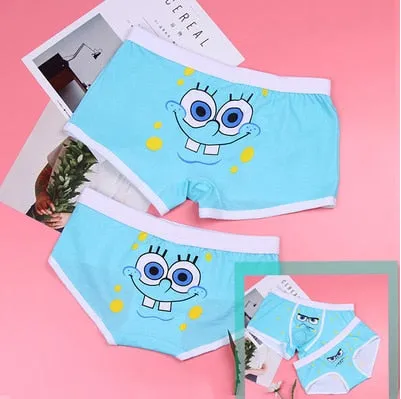 Couple underwear men Cartoon boxer shorts sexy man Breathable underpants for couples panties Women funny cotton boxers Lovers