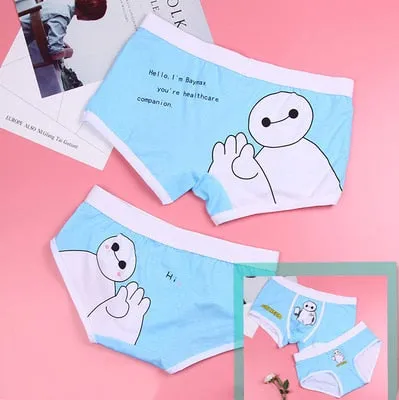 Couple underwear men Cartoon boxer shorts sexy man Breathable underpants for couples panties Women funny cotton boxers Lovers