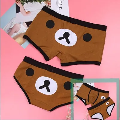 Couple underwear men Cartoon boxer shorts sexy man Breathable underpants for couples panties Women funny cotton boxers Lovers