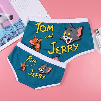 Couple underwear men Cartoon boxer shorts sexy man Breathable underpants for couples panties Women funny cotton boxers Lovers