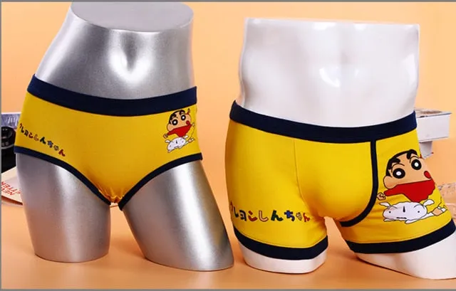 Couple underwear men Cartoon boxer shorts sexy man Breathable underpants for couples panties Women funny cotton boxers Lovers