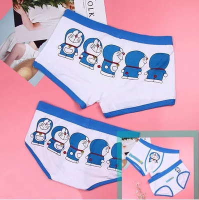 Couple underwear men Cartoon boxer shorts sexy man Breathable underpants for couples panties Women funny cotton boxers Lovers