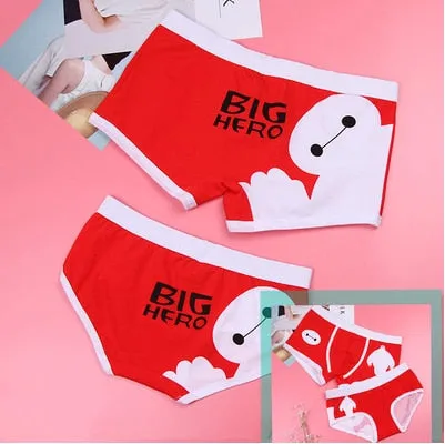 Couple underwear men Cartoon boxer shorts sexy man Breathable underpants for couples panties Women funny cotton boxers Lovers