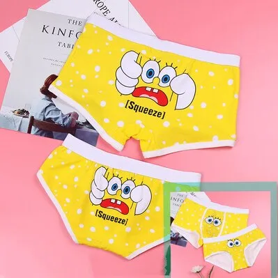 Couple underwear men Cartoon boxer shorts sexy man Breathable underpants for couples panties Women funny cotton boxers Lovers