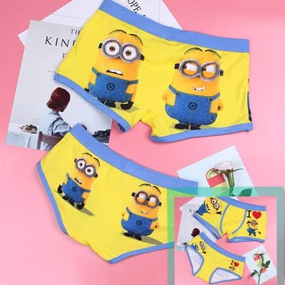 Couple underwear men Cartoon boxer shorts sexy man Breathable underpants for couples panties Women funny cotton boxers Lovers