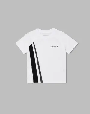 CRONOS WOMEN FRONT SLIT T-SHIRTS【WHITE】