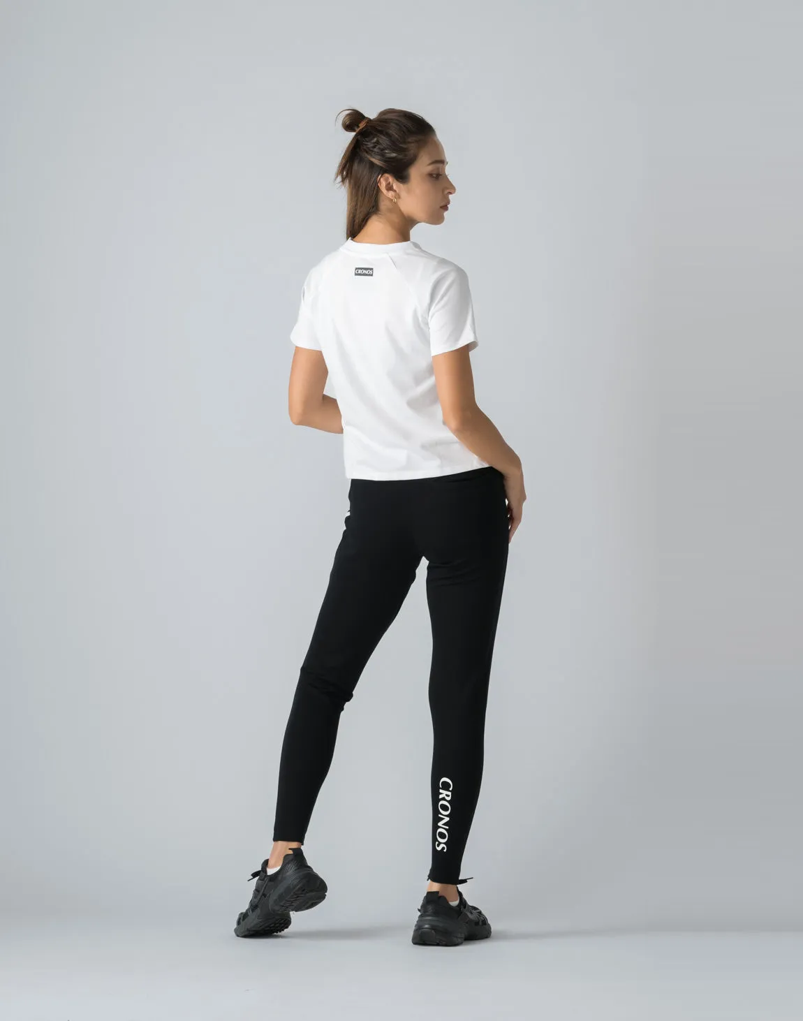 CRONOS WOMEN FRONT SLIT T-SHIRTS【WHITE】