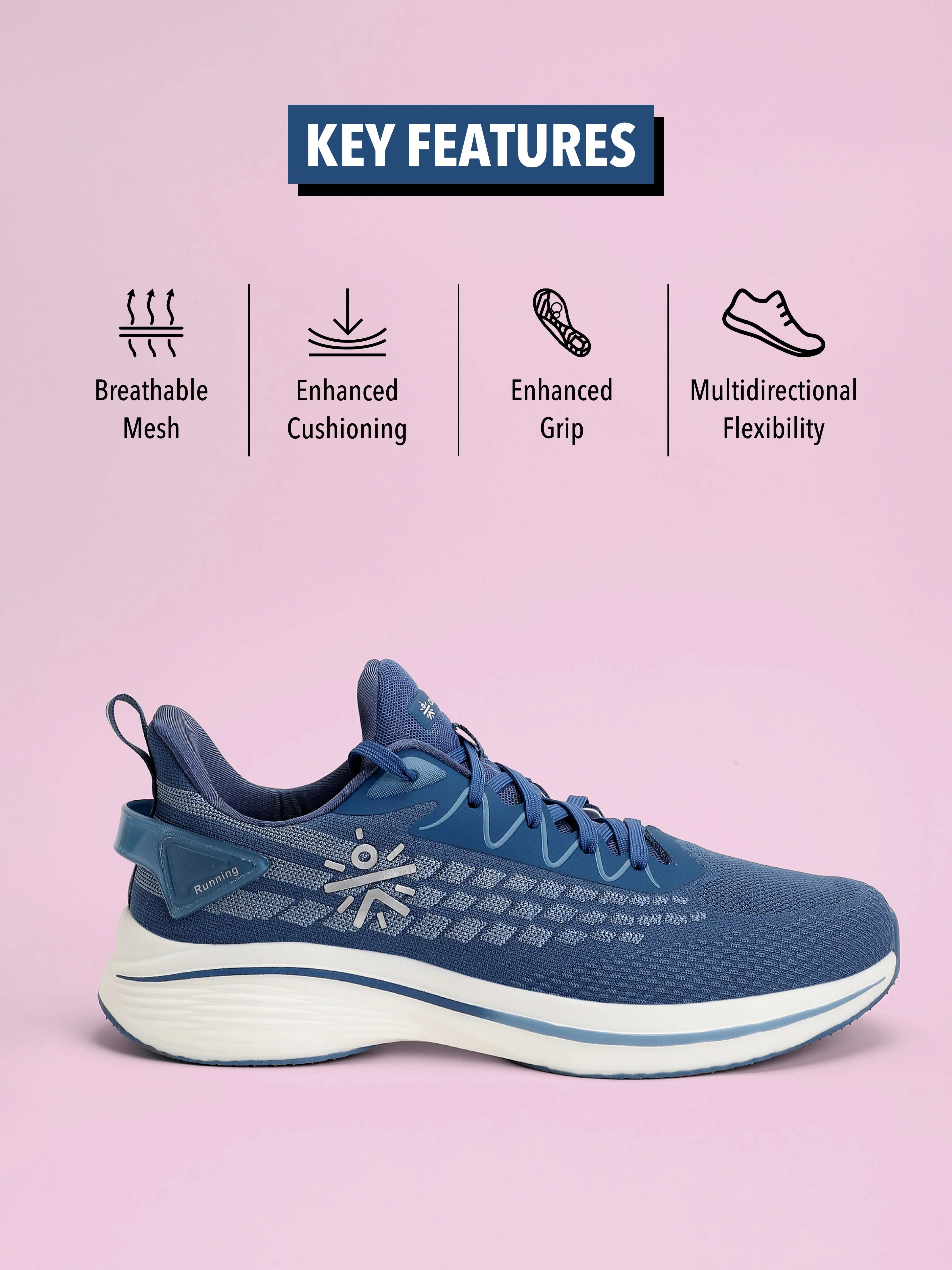 cult Active Men Running Shoes - Dusky Blue