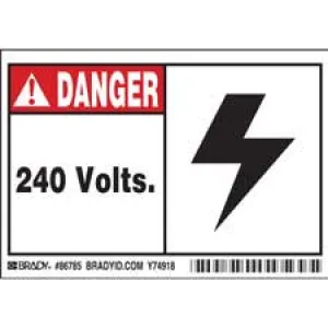 DANGER 240 Volts Labels