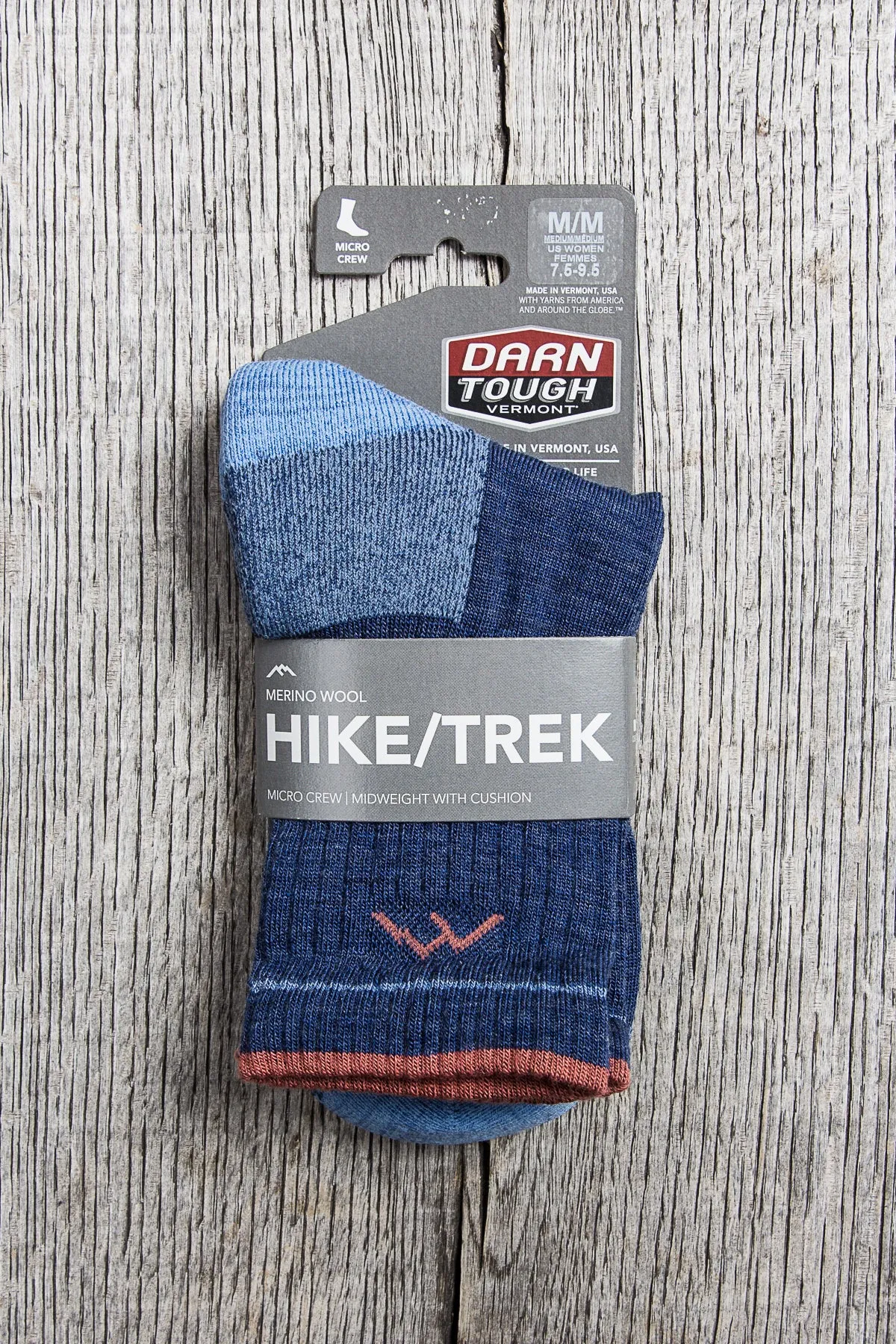 Darn Tough 1903 Denim Womens Wool Socks Hiker Micro Crew Sock Cushion