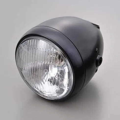 DAYTONA 5.75" VINTAGE HEADLIGHT WITH GAUGE HOLE BLACK