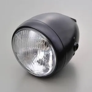 DAYTONA 5.75" VINTAGE HEADLIGHT WITH GAUGE HOLE BLACK