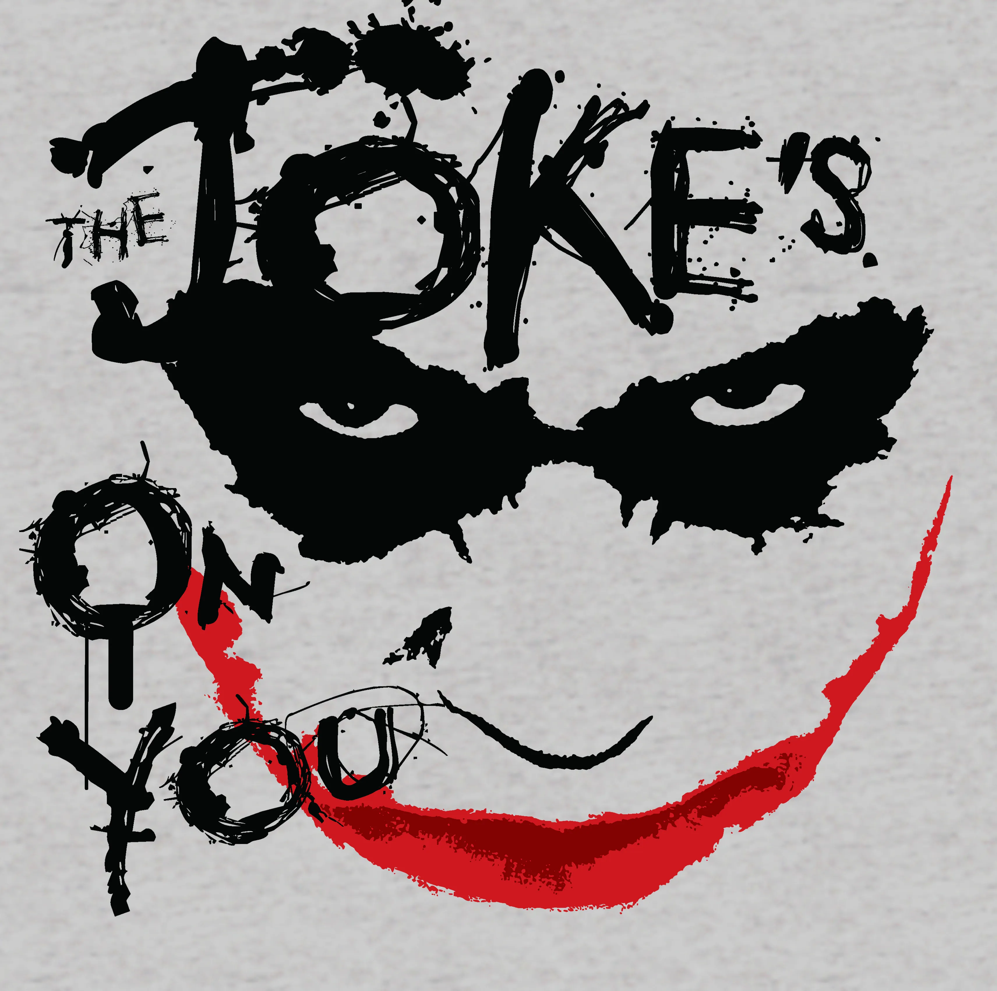 DC Batman Dark Knight Joker Stencil Official Men's T-shirt (Heather Grey)