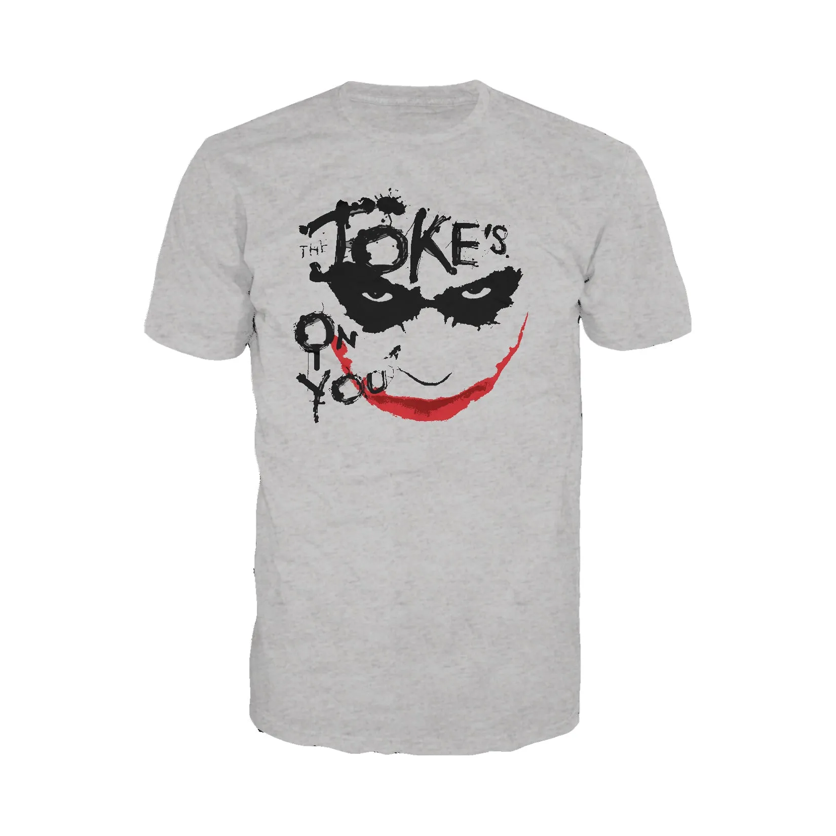 DC Batman Dark Knight Joker Stencil Official Men's T-shirt (Heather Grey)