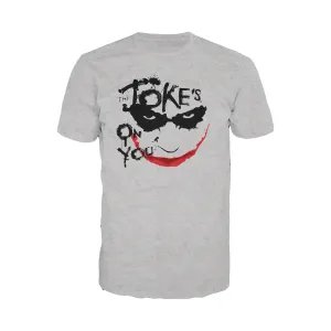 DC Batman Dark Knight Joker Stencil Official Men's T-shirt (Heather Grey)