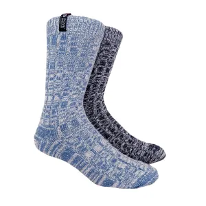 Denmark Mens Wool Socks 2-pack Gift Box, Light Blue-Navy Blue