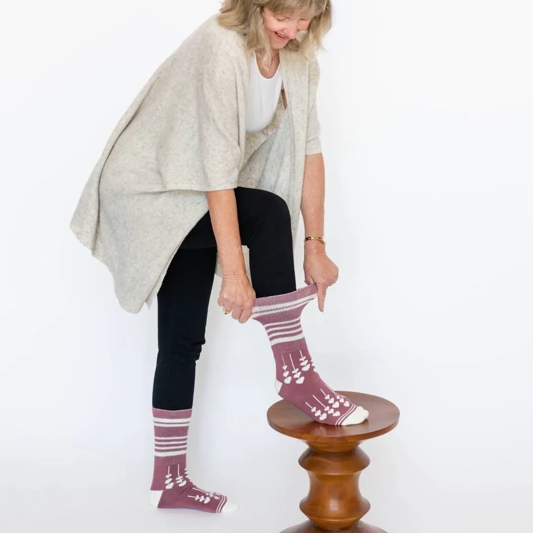 Diabetic Socks - Rose Hearts