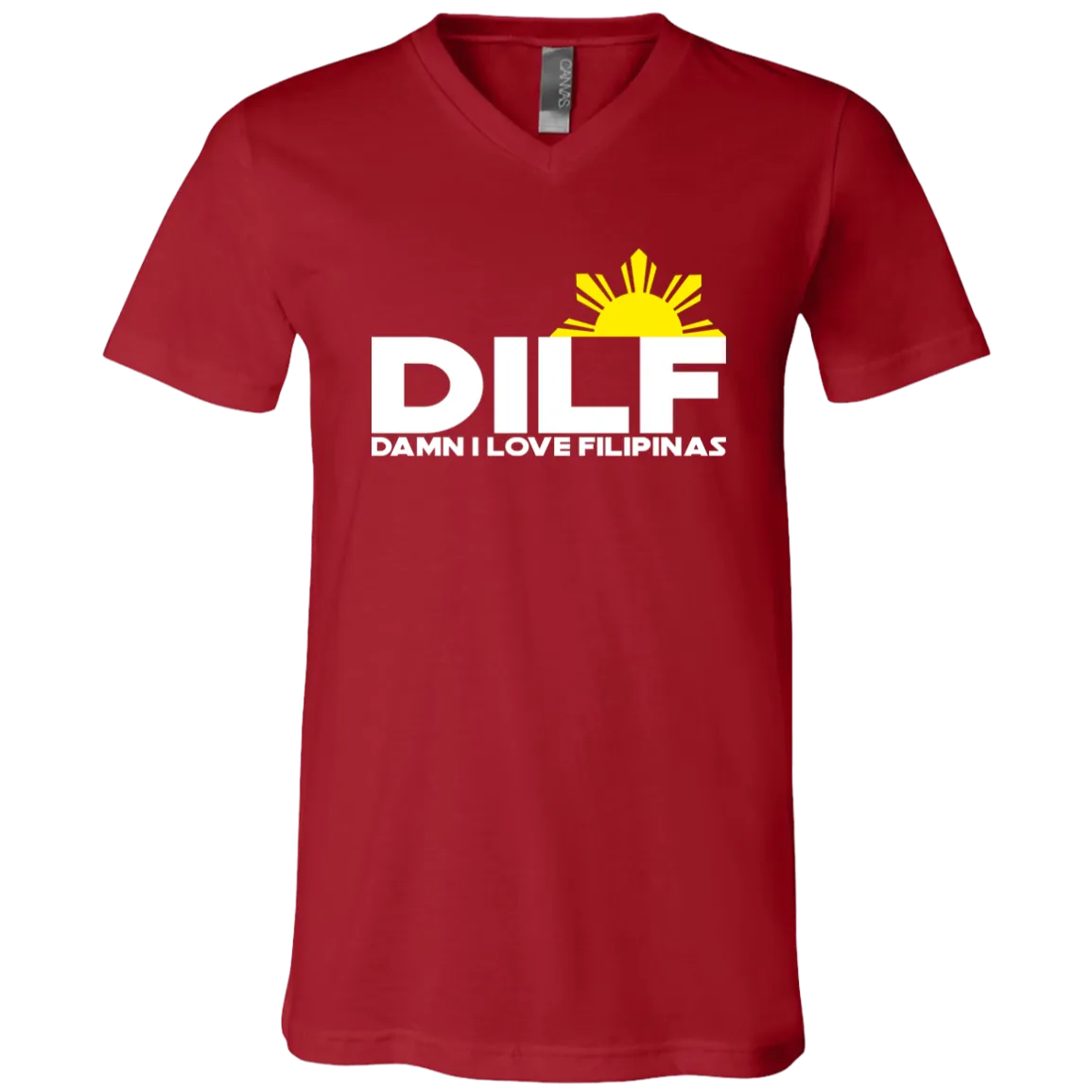 DILF Damn I Love Filipinas Unisex Jersey V-Neck T-Shirt