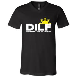 DILF Damn I Love Filipinas Unisex Jersey V-Neck T-Shirt