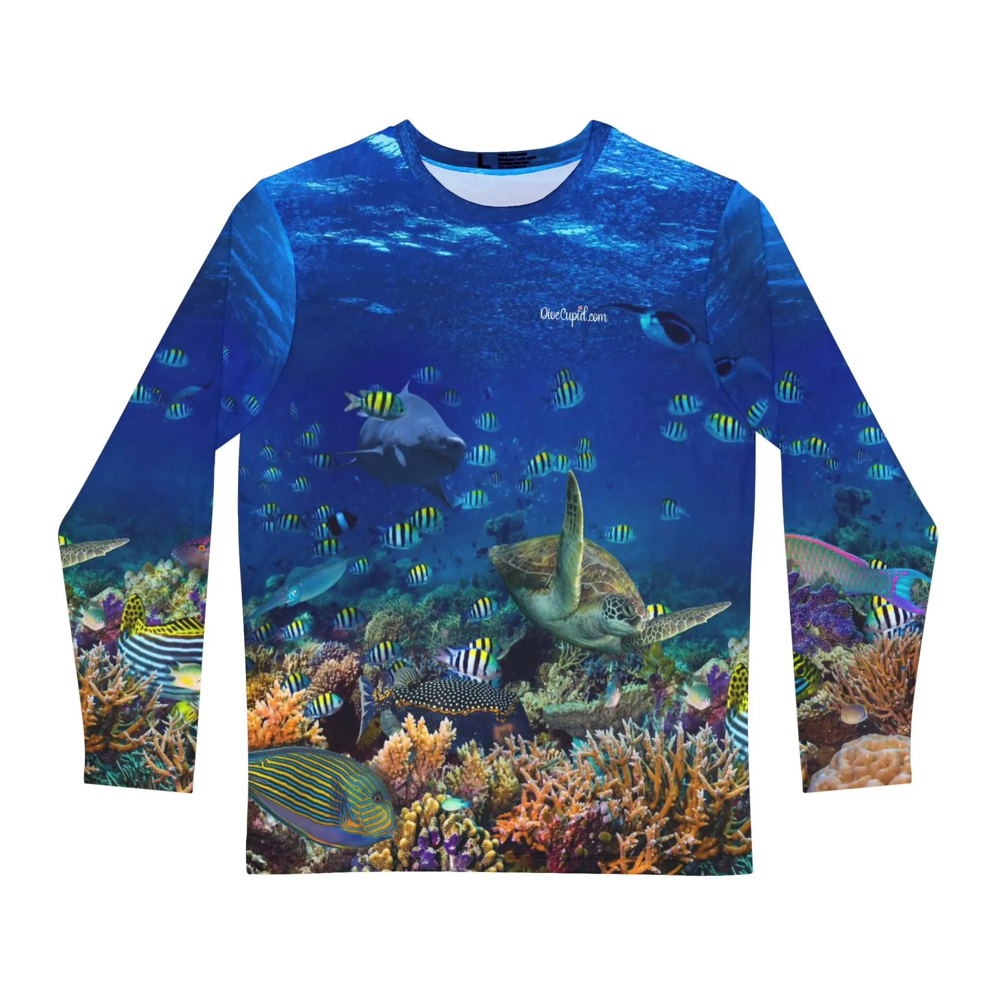 Dive Cupid Coral Reef Relaxed Fit Rash Guard UPF 50 