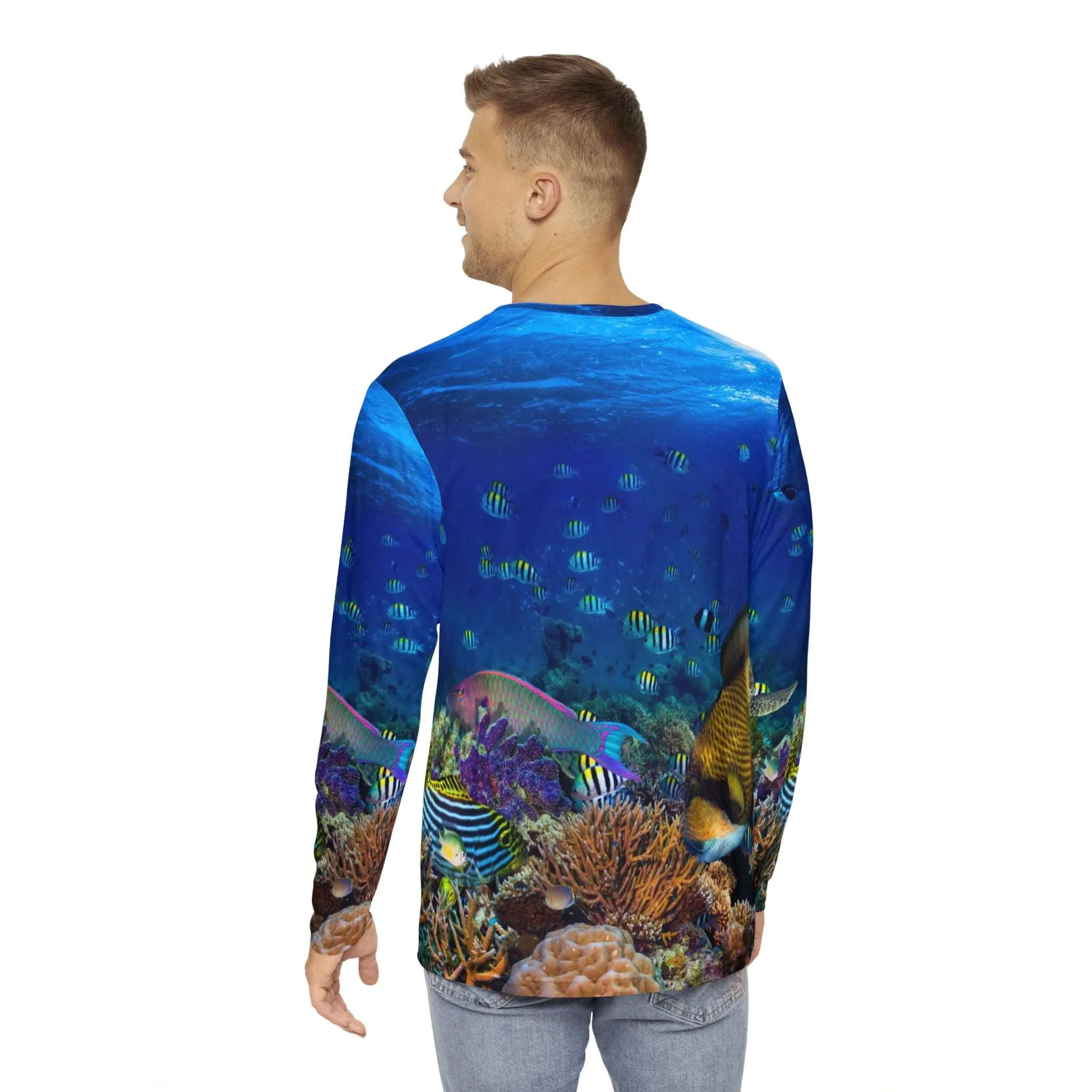 Dive Cupid Coral Reef Relaxed Fit Rash Guard UPF 50 