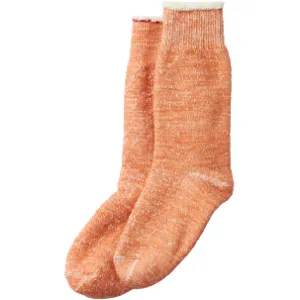 Double Face Crew Socks, Orange