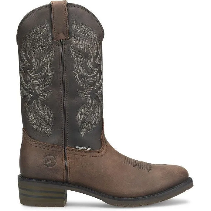 Double H Men's Tascosa 12" R Toe Waterproof Western Classic Boot -Brown- DH4158