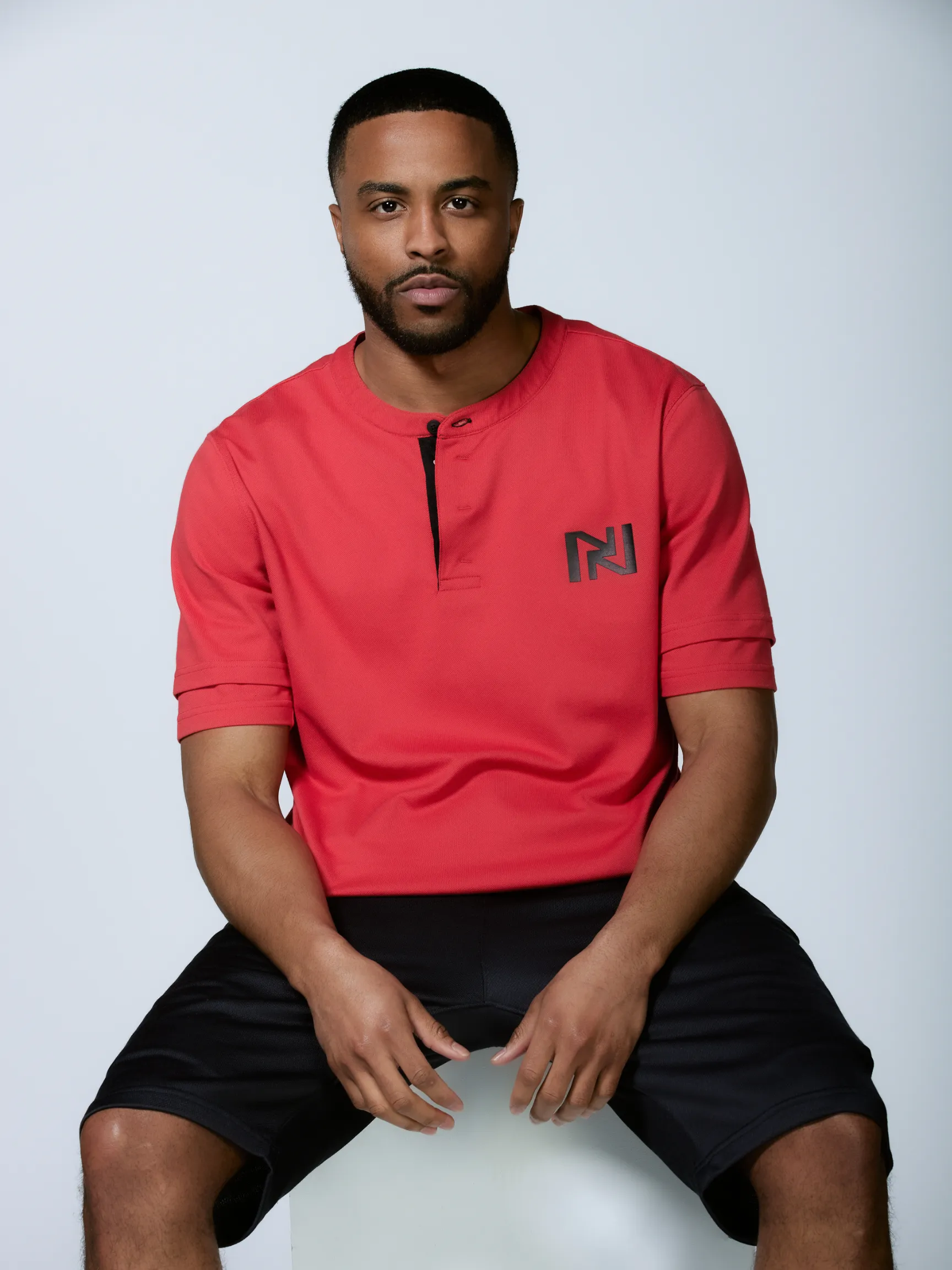 Double Sleeve Henley Shirt