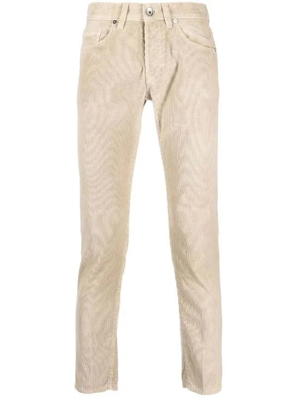 ELEVENTY - 5-Pocket Neutral Beige/Ivory Chino Twill/Cord Cotton Pants - 33W