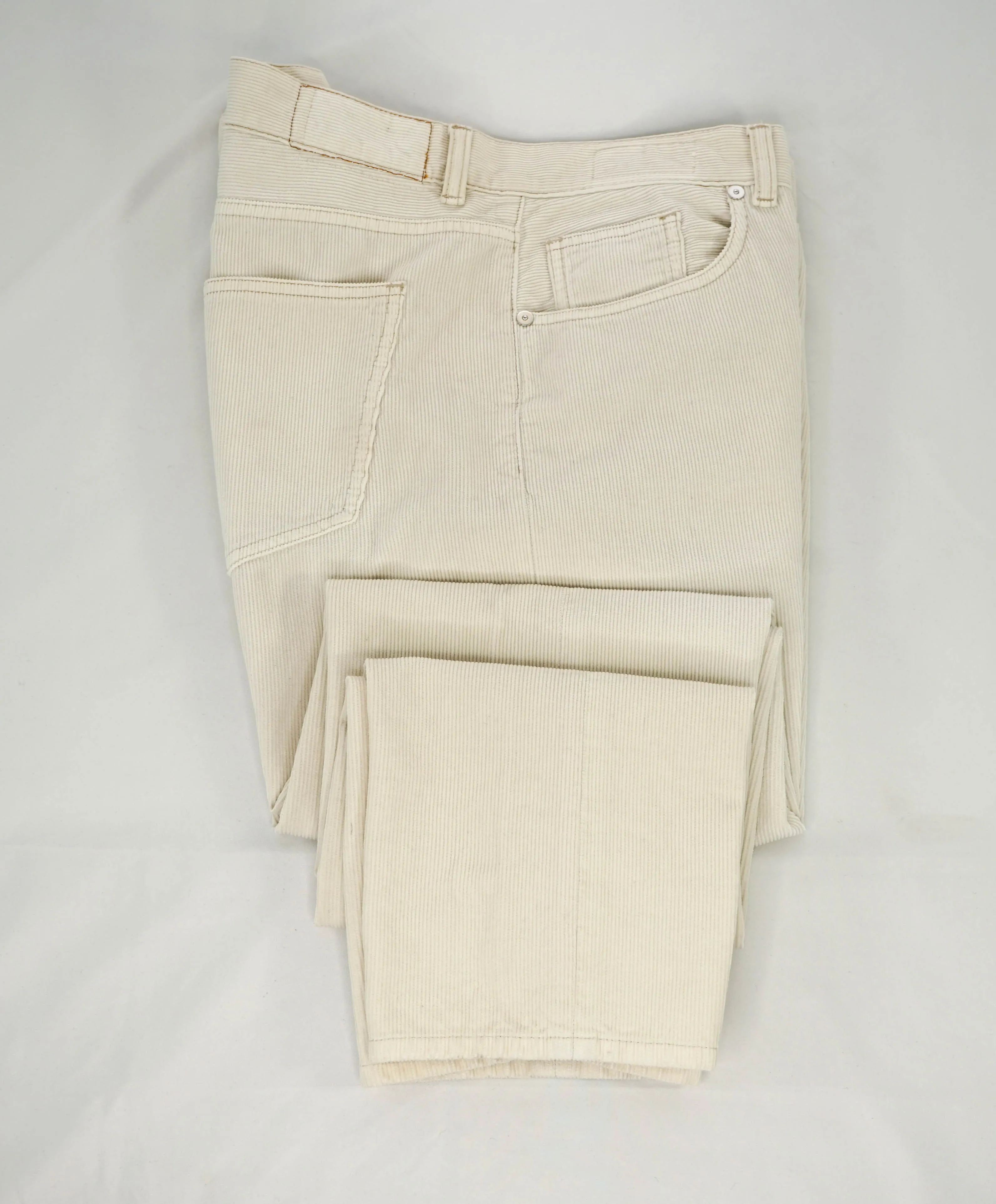 ELEVENTY - 5-Pocket Neutral Beige/Ivory Chino Twill/Cord Cotton Pants - 33W