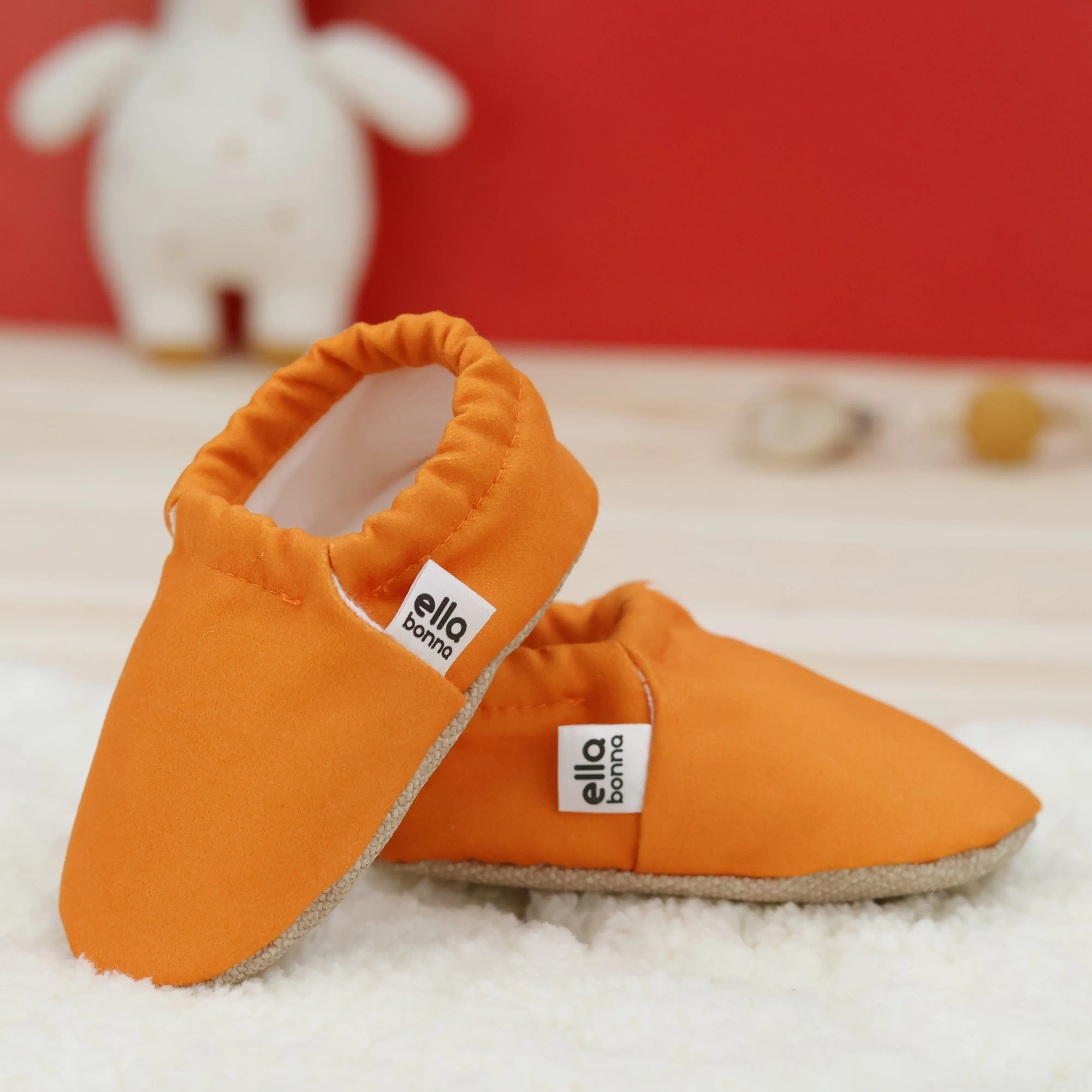 Ella Bonna Baby Moccasins, Slippers, Orange