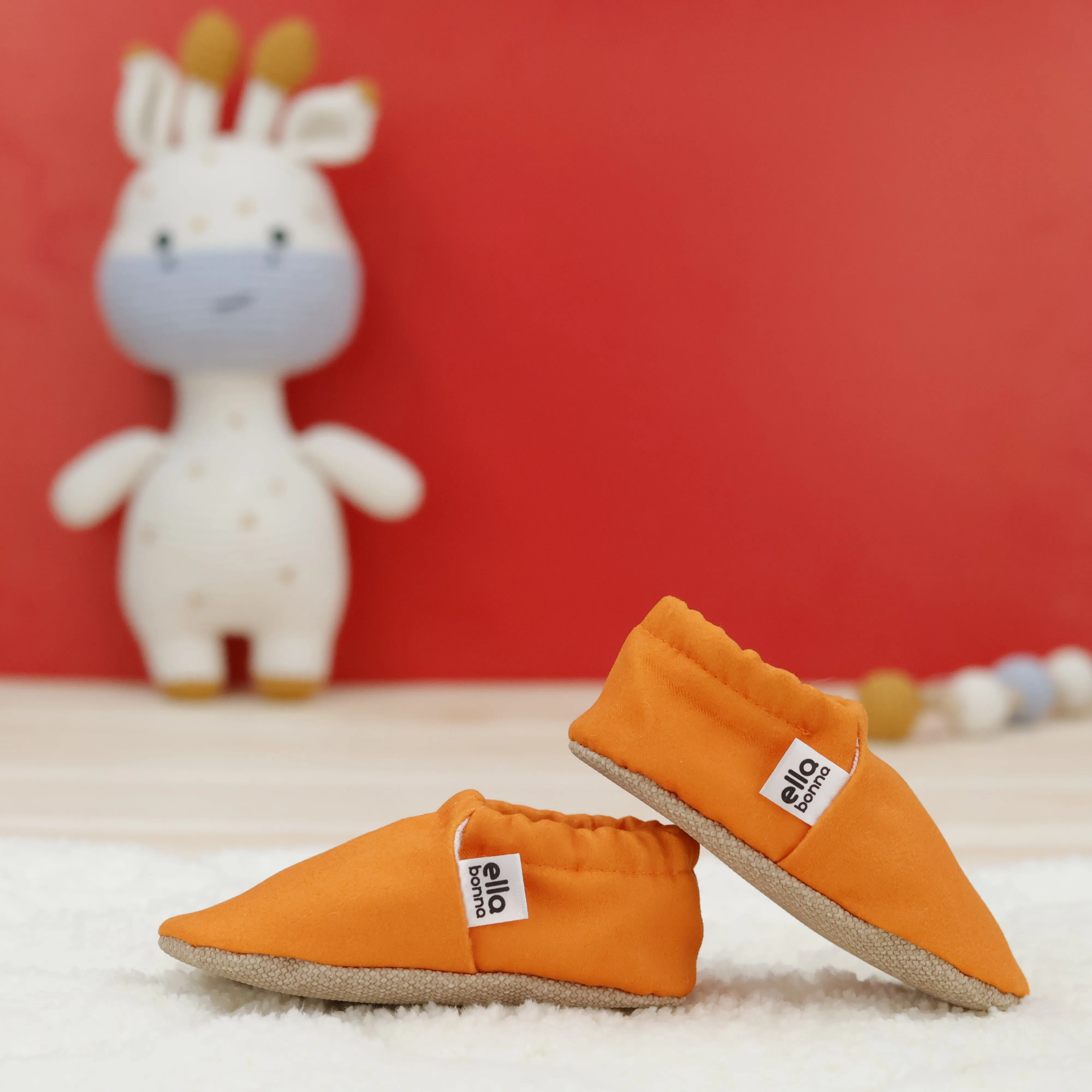 Ella Bonna Baby Moccasins, Slippers, Orange