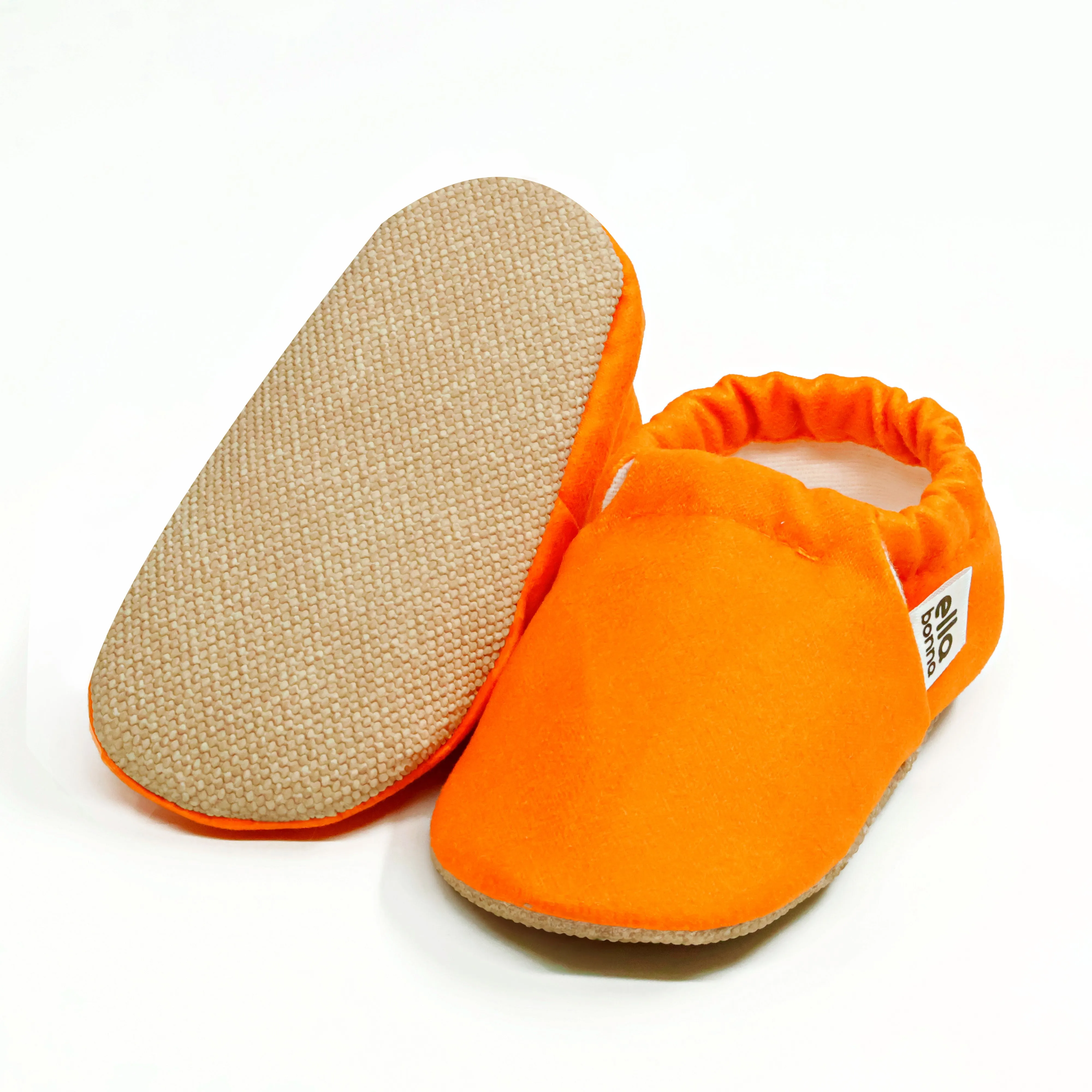 Ella Bonna Baby Moccasins, Slippers, Orange