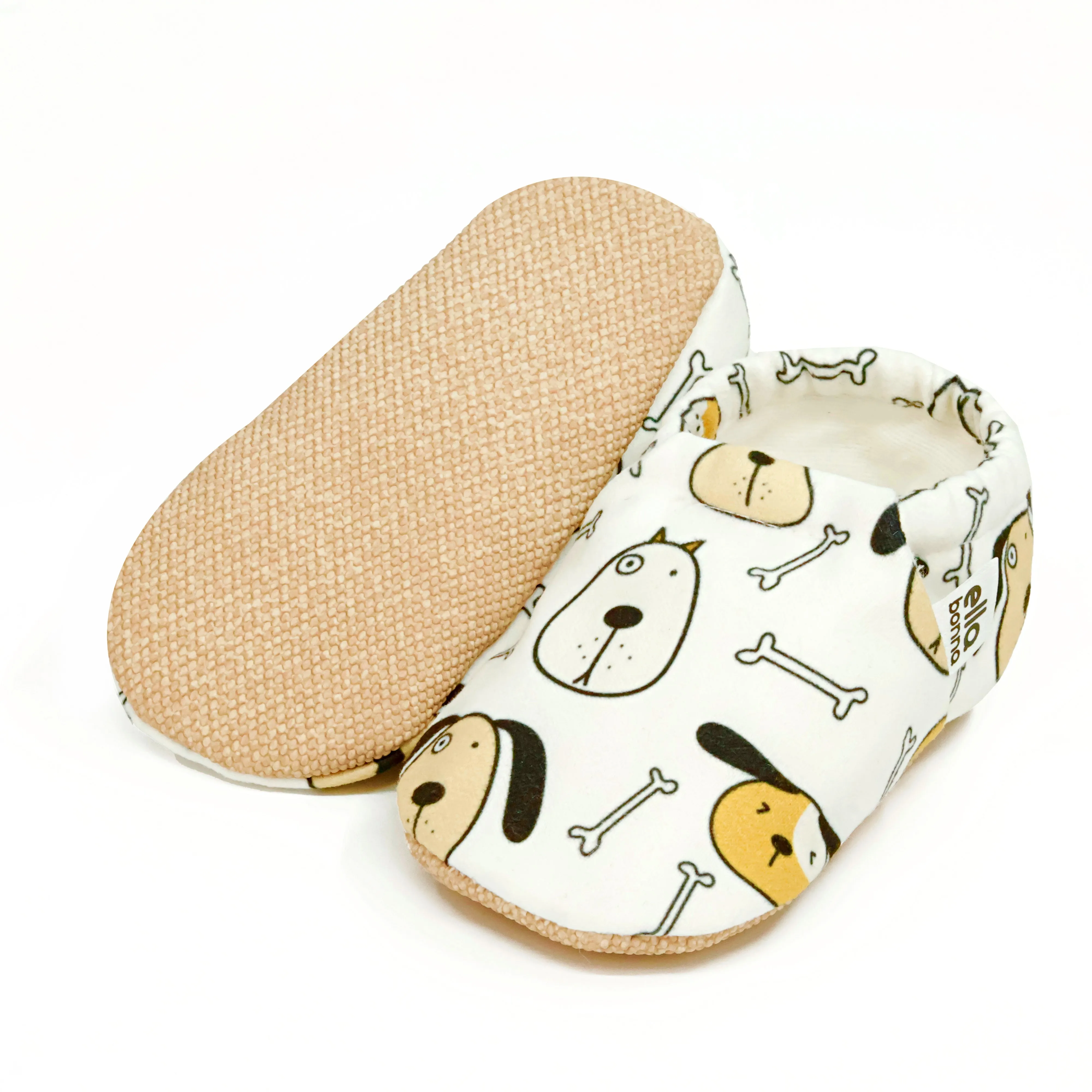 Ella Bonna Non-Slip Sole Cute Dog Patterned Baby Booties, Home Boot Slippers Nursery Shoes