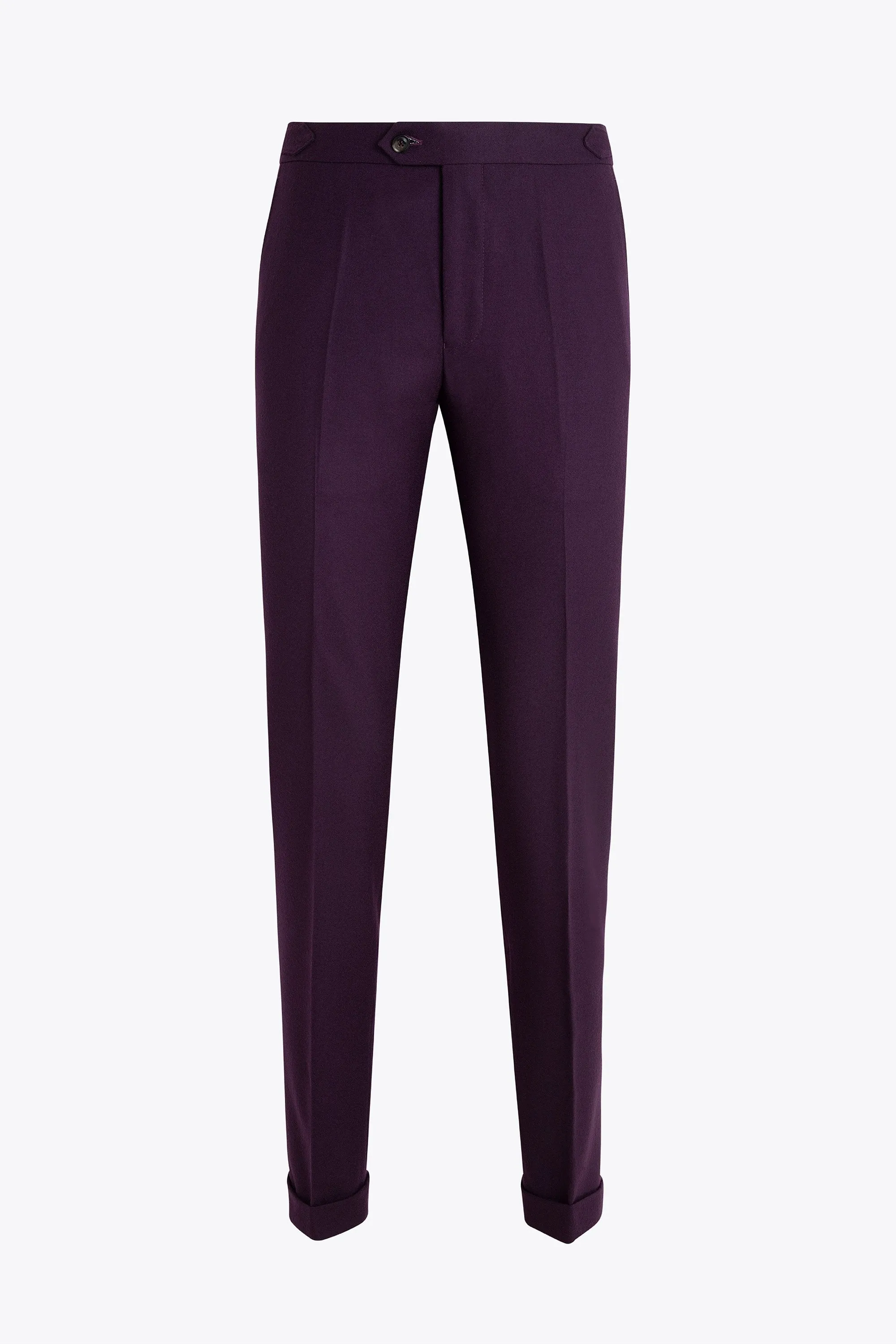 English Dark Purple Flannel Trousers