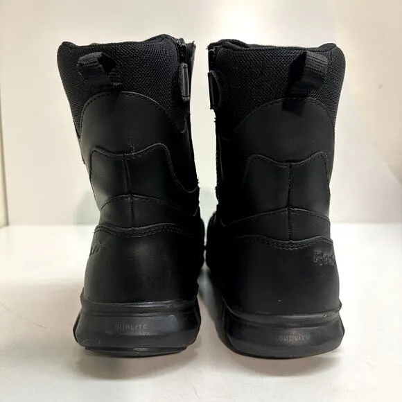 EXCELLENT Reebok Sublite Cushion Tactical Black Work Boot RB8806 Side Zipper 12