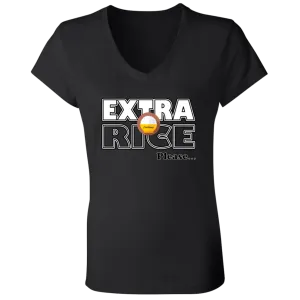 Extra Rice Please Ladies Jersey V-Neck T-Shirt