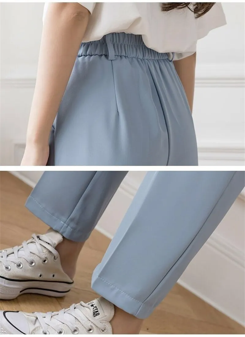 Fall Outfits Women Korean Style Casual High Waist Office Ladies Elegant Pants Black Straight Suit Pants Trousers Y2k Streetwear