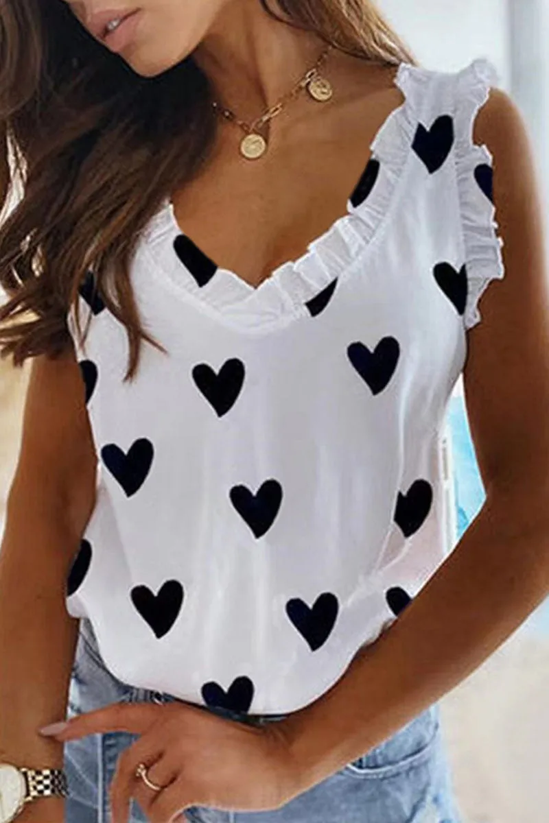 Fashion Casual Print Patchwork V Neck T-Shirts(6 Colors)