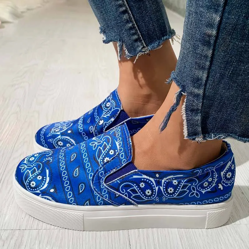 Fashionable Roman Style Pattern Flat Sneakers