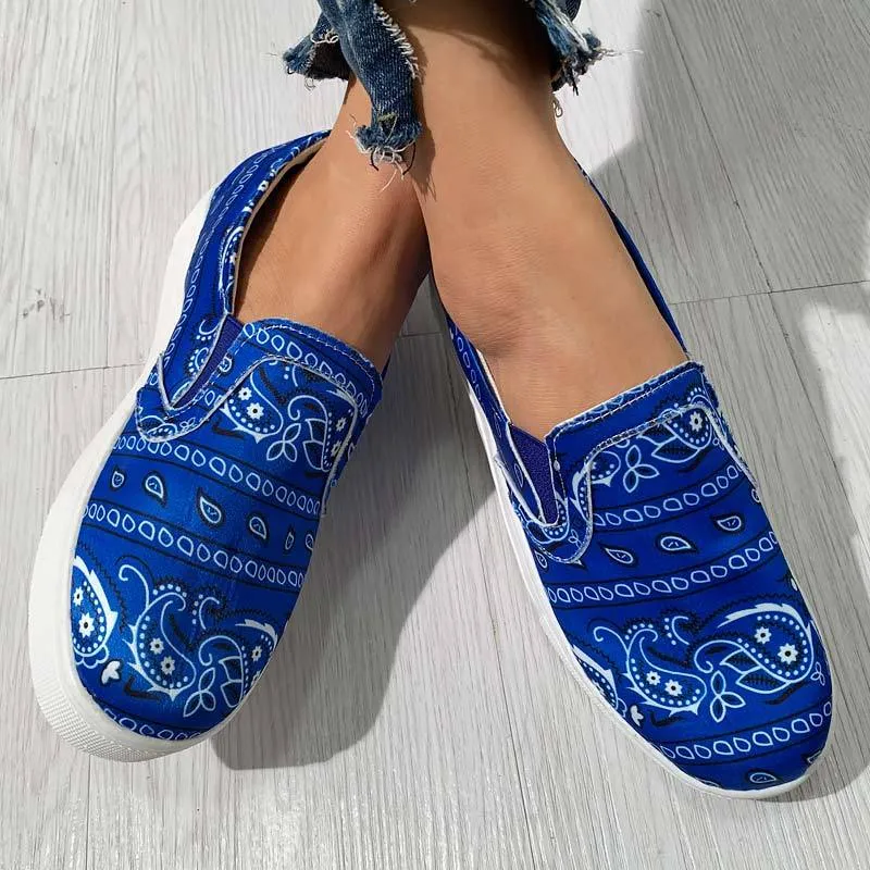 Fashionable Roman Style Pattern Flat Sneakers