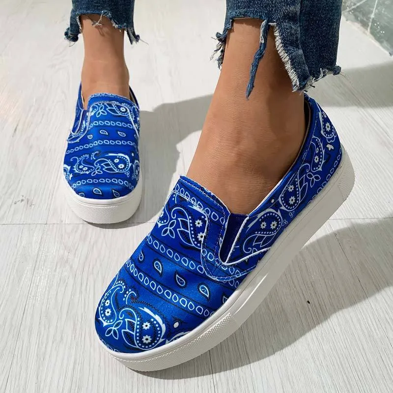Fashionable Roman Style Pattern Flat Sneakers