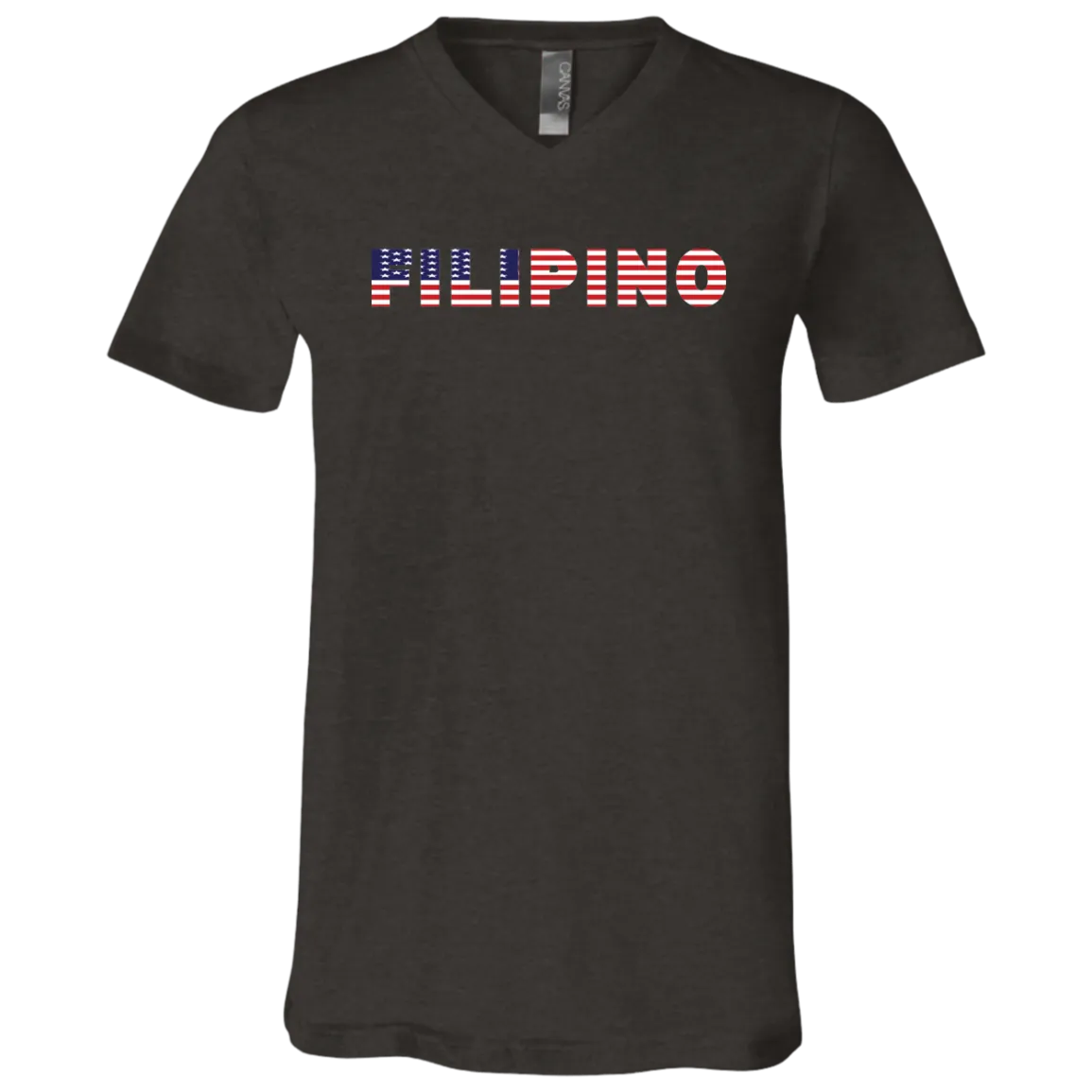 Filipino with US Flag Embedded Unisex Jersey V-Neck T-Shirt