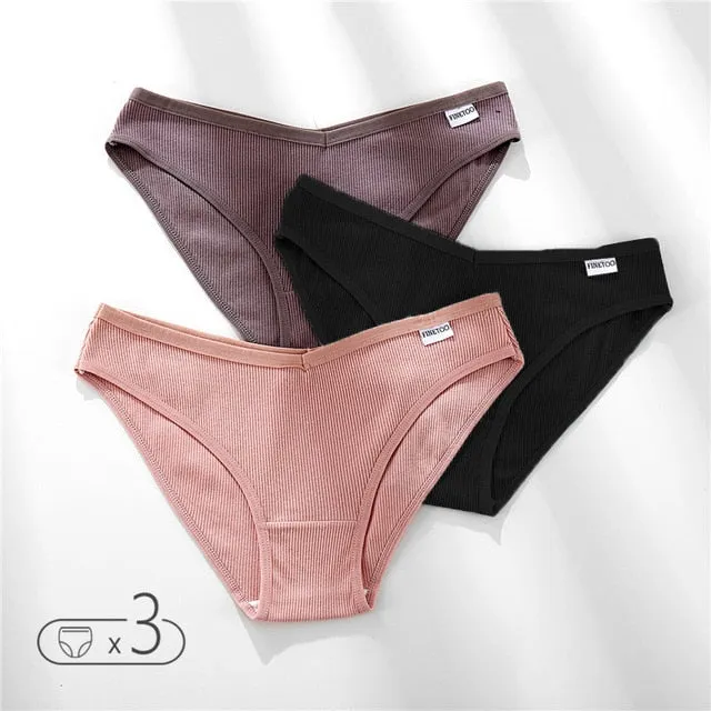 FINETOO Women's Panties Cotton Underwear M-4XL Sexy V Waist Briefs Girl Low-Rise Soft Panty Women Underpants Female Lingerie New