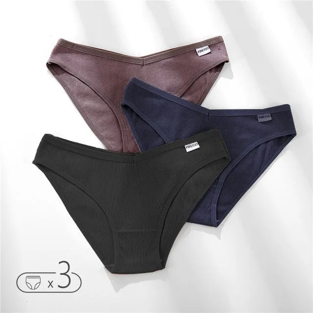 FINETOO Women's Panties Cotton Underwear M-4XL Sexy V Waist Briefs Girl Low-Rise Soft Panty Women Underpants Female Lingerie New