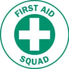 FIRST AID SQUAD Hard Hat Labels