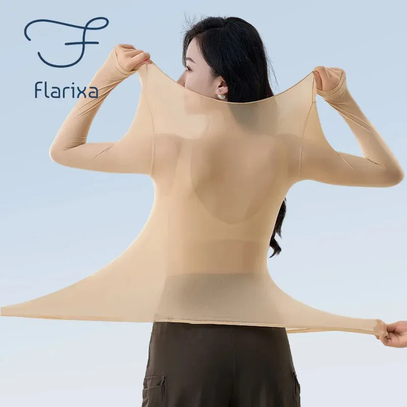 Flarixa Women's Winter Thermal Underwear Top - 37° Constant Temperature, Seamless, Comfortable
