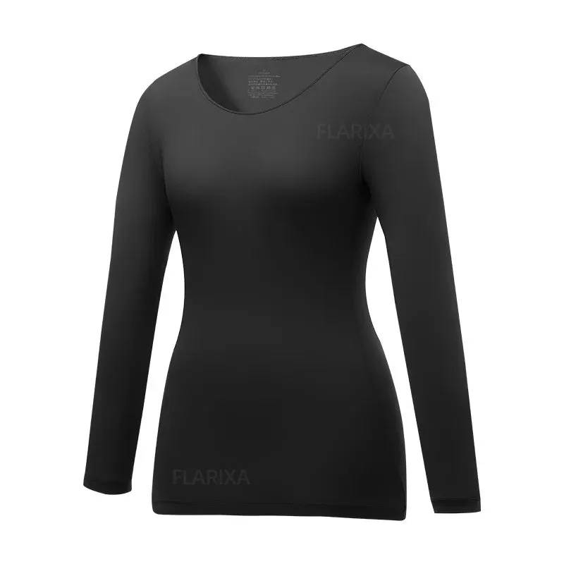 Flarixa Women's Winter Thermal Underwear Top - 37° Constant Temperature, Seamless, Comfortable